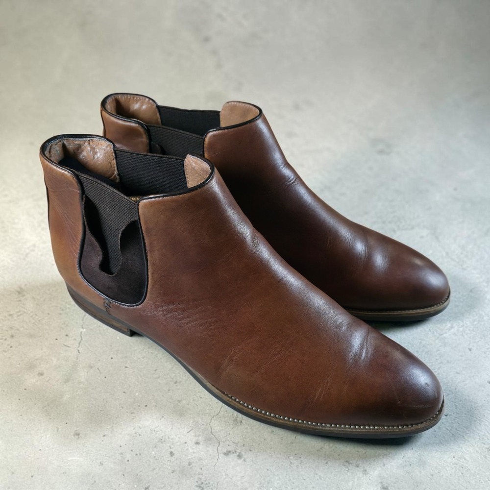 Clarks Brown Chelsea Boots Mens 12 M Leather Ankle Casual Dress Slip On